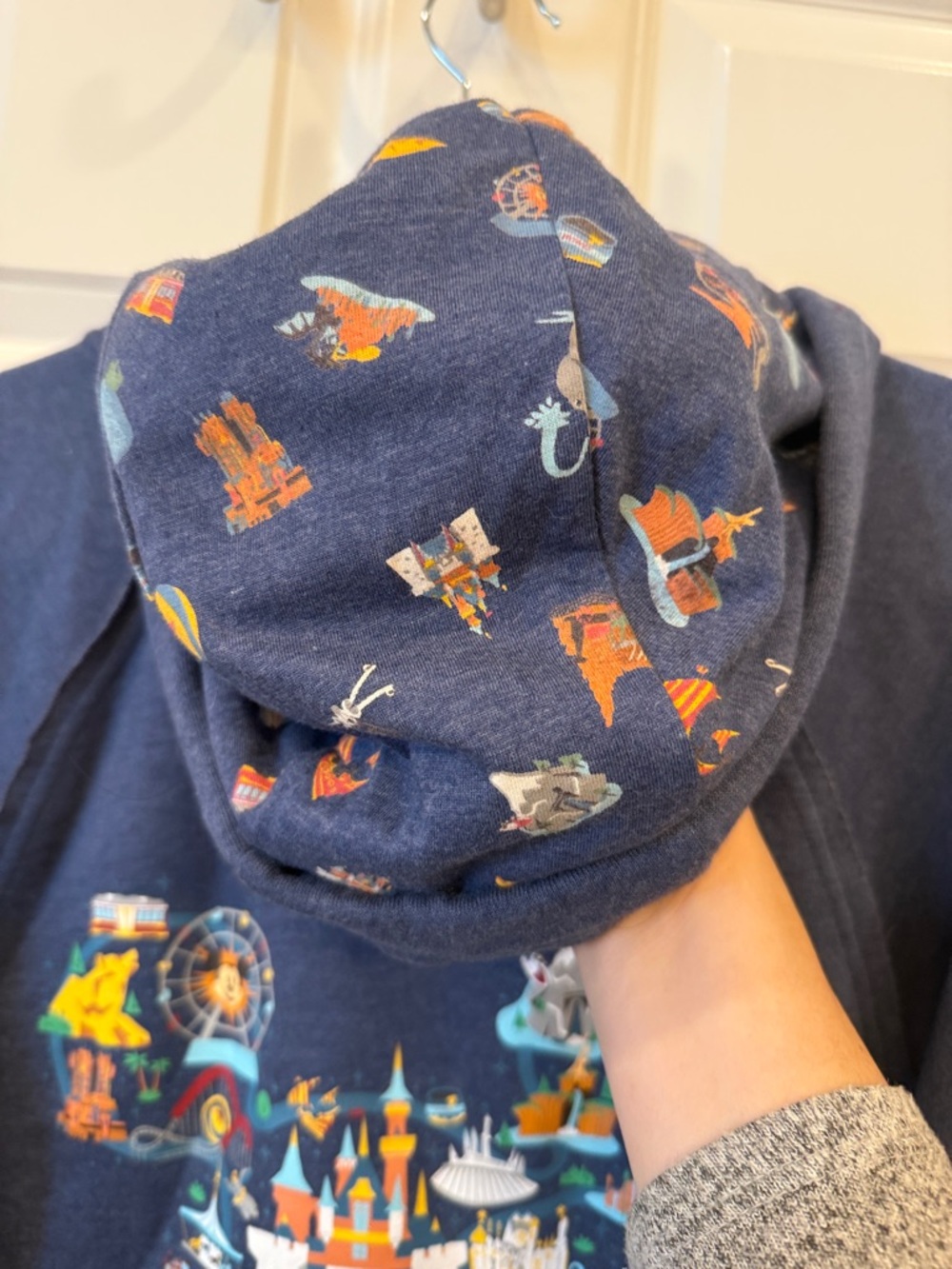 Disneyland Blue Zip-Up Hoodie with Mickey Print and embroidered back - Picture 9 of 12